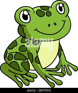 Frosch Tier Cartoon Farbige Cliparte Illustration Stock Vektor