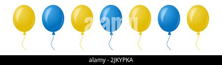 Set von glänzenden bunten Ballons isoliert auf weißem Hintergrund Stock Vektor