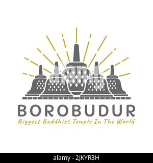 Einfaches Borobudur Temple Logo Vektor-Design Stock Vektor