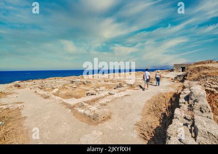 Arheologischer Ort in der Stadt Hersonisos Stockfoto