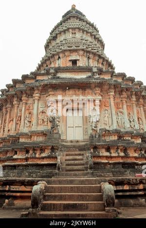 Der Sharada- oder Sharadamba-Tempel am Tag des Dasara- oder Dussehra-Festivals. Stockfoto