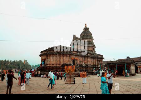 Der Sharada- oder Sharadamba-Tempel am Tag des Dasara- oder Dussehra-Festivals. Stockfoto