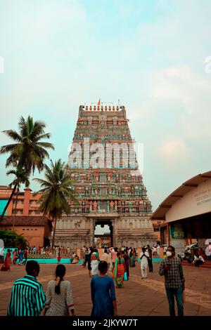 Der Sharada- oder Sharadamba-Tempel am Tag des Dasara- oder Dussehra-Festivals. Stockfoto