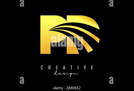 Kreatives Pd p d -Logo mit goldenem Buchstaben, Linien und Straßenkonzept. Buchstaben mit geometrischem Design. Vektorgrafik mit Buchstabe und Crea Stock Vektor