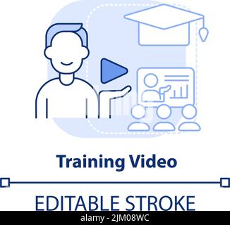 Hellblaues Symbol für das Trainingsvideo Stock Vektor