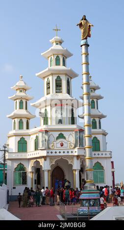 Rückansicht der St. Roch's Church, Kanyakumari, Tamilnadu, Indien. Stockfoto