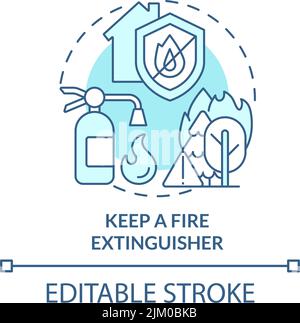 Symbol für das türkisfarbene Konzept des Feuerlöschers beibehalten Stock Vektor