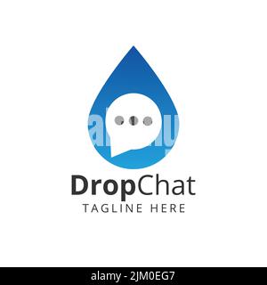 Ein Drop-Chat-Logo-Design Stock Vektor