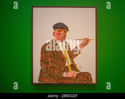 Das Selbstporträt des englischen Malers David Hockney, das in der Ausstellung Hockney's Eye gezeigt wurde Stockfoto