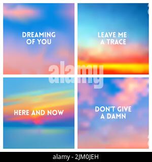 Abstract vector Bunte verschwommenen Hintergrund gesetzt. 4 Farben Stock Vektor