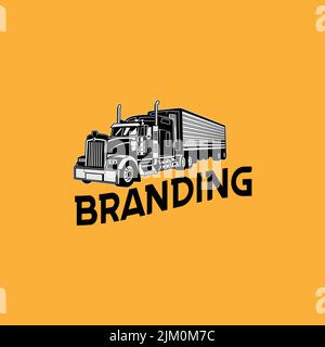 Eine Vorlage für ein Logo für ein LKW-Unternehmen Stock Vektor