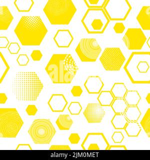 Gelb Waben mit nahtlosem Muster. Vektorgrafik Stock Vektor