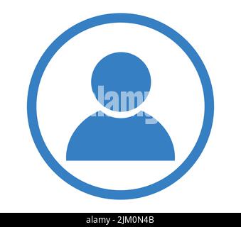 Isolierter blauer Vektor für Benutzersymbole. Konzept der Identifikation und Social Media. Stock Vektor