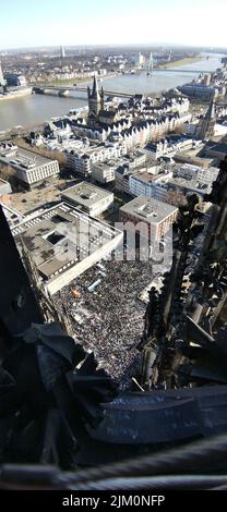 Ein Luftpanorama des Kölner Stadtbildes in Deutschland Stockfoto
