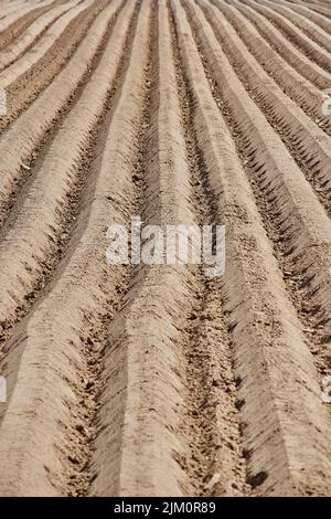 Das gepflügte Feld in Geilenkirchen, Deutschland - Farmlandschaft Stockfoto