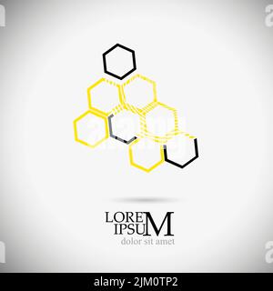 Bienenwabenlogo. Vektorgrafik Stock Vektor