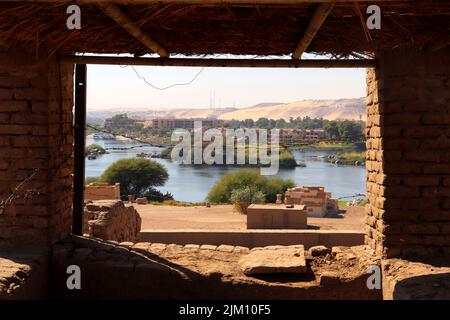 Satet-Tempel auf der Insel Elephantine in Assuan Stockfoto