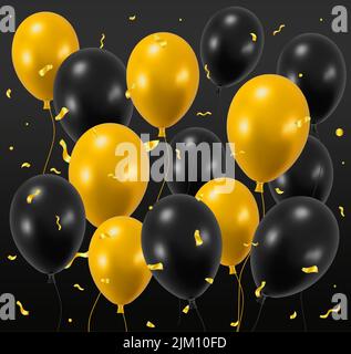 3D Dunkel glänzender Ballon Glitzer-Rand Stock Vektor
