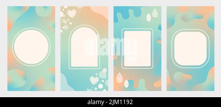 Holographische Gradienten Geschichte Pastell abstrakter Vektor Stock Vektor