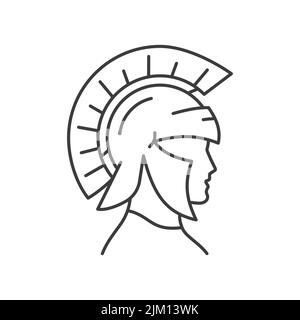 Symbol der spartanischen Helmlinie auf weißem Hintergrund. Bearbeitbare Kontur. Stock Vektor