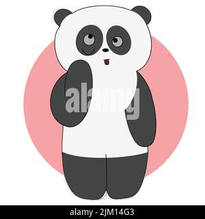 Cute Chinese Panda spielt und zeigt Sprache Stock Vektor