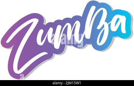 Zumba Dance Studio Text. Kalligraphie Wort Banner Design. Aerobe Fitness. Vektor-Handschriftendarstellung Stock Vektor