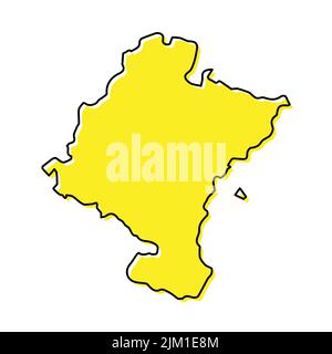 Einfache Übersichtskarte von Navarra ist eine Region von Spanien. Stilisiertes, minimalistisches Liniendesign Stock Vektor