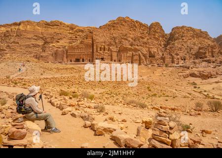 Blick auf die Königsgräber in Petra Jordan Stockfoto