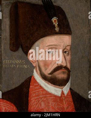 Porträt von Stephan Báthory (1533-1586), König von Polen und Großherzog von Litauen. Museum: Muzeum Narodowe, Krakau. Autor: ANONYM. Stockfoto