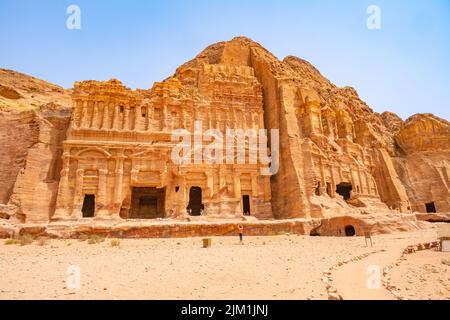 Blick auf die Königsgräber in Petra Jordan Stockfoto