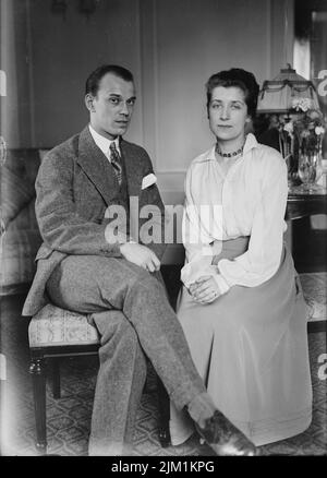 Vaslav Nijinsky (1889-1950) und seine Frau Romola de Pulszky (1891-1978). Museum: PRIVATE SAMMLUNG. Autor: ANONYM. Stockfoto