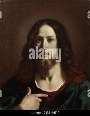 Salvator Mundi (Retter der Welt). Museum: Accademia Carrara, Bergamo. Autor: GUERCINO. Stockfoto