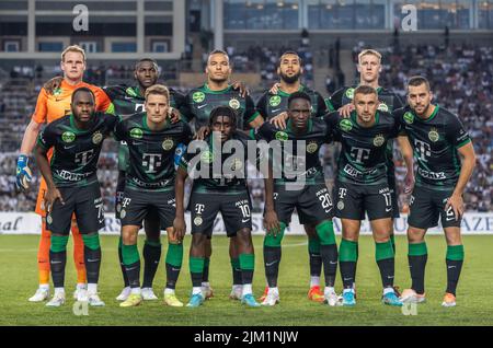 Baku, Aserbaidschan – 3. August 2022. Teamfoto von Ferencvarosi TC vor dem Qualifikationsspiel Qarabag gegen Ferencvaros in der UEFA Champions League 2022/23. Stockfoto