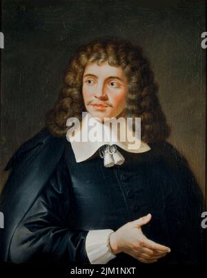 Porträt des Autors Moliére (1622-1673). Museum: PRIVATE SAMMLUNG. Autor: ANONYM. Stockfoto