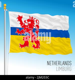 Limburg Provinzflagge, Niederlande, Europäische Union, Vektorgrafik Stock Vektor