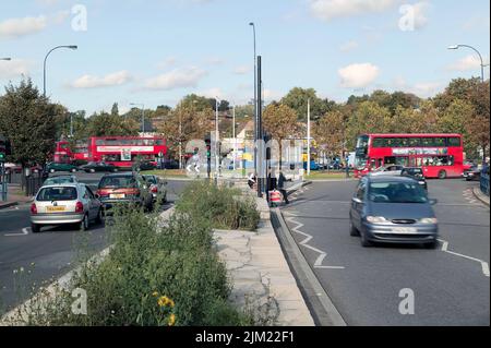 Blick vom Ende der Molesworth Street auf den Old Lewisham Kreisverkehr Stockfoto