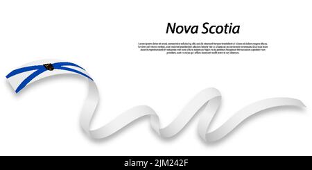 Winkendes Band oder Streifen mit Flagge von Nova Scotia ist eine Provinz von Kanada Stock Vektor