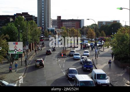 Luftaufnahme von der Lewisham Station, Blick Richtung Süden, in Richtung Old Roundabout, vor dem Gate Way Development Stockfoto