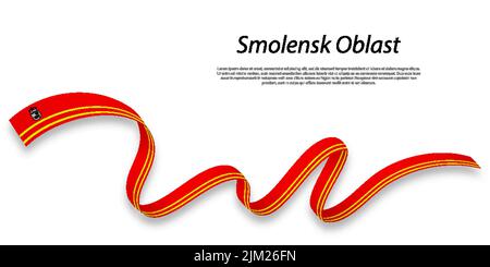 Winkendes Band oder Streifen mit der Flagge der Region Smolensk ist eine Region Russlands Stock Vektor