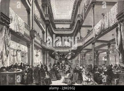 Le Bon Marché: Innenansicht. Museum: PRIVATE SAMMLUNG. Autor: HUBERT CLERGET. Stockfoto