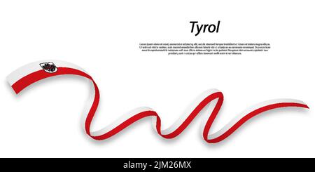 Winkendes Band oder Streifen mit Tiroler Flagge ist ein Bundesland von Österreich Stock Vektor