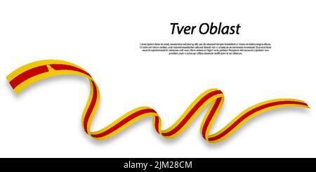 Winkendes Band oder Streifen mit der Flagge der Twer Oblast ist eine Region von Russland Stock Vektor