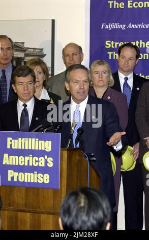 Pressekonferenz zum wirtschaftlichen Wachstumsplan von Präsident Bush Stockfoto