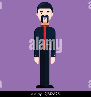 Professioneller männlicher Charakter im Stehen. Flaches Design Geschäftsmann, Vektor-Illustration Stock Vektor