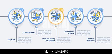 Überleben Feuer in Wohnung Kreis Infografik Vorlage Stock Vektor