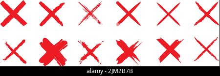 Eine digitale Darstellung verschiedener roter Kreuzsymbole Stock Vektor