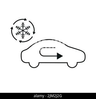 Symbol für die Klimaanlage des Fahrzeugs. Monochrom einfache Linie Car Service Symbol für Vorlagen, Web-Design und Infografiken EPS 10 Stock Vektor