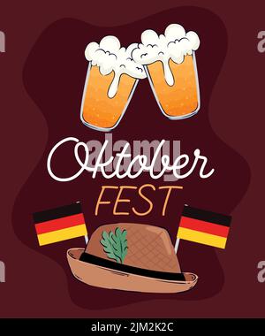 oktober fest Lettering-Karte Stock Vektor