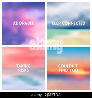 Abstract vector Bunte verschwommenen Hintergrund gesetzt. 4 Farben Stock Vektor