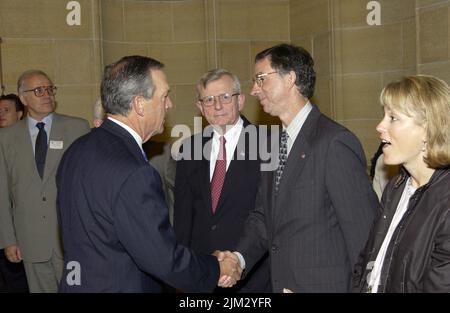 Büro des Sekretärs - 911 EINHALTUNG MIT SEKRETÄR DONALD EVANS Stockfoto